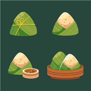 矢量食物-端午节粽子插图素材